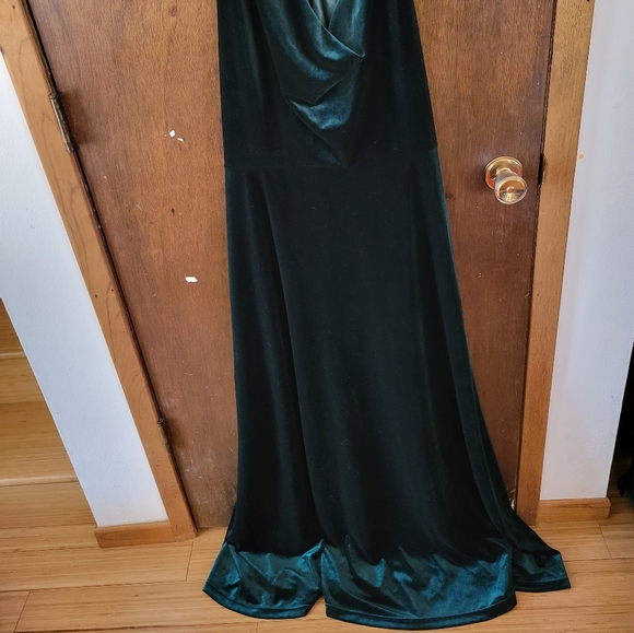 Jenny Yoo velvet green maxi dress womens 24 - Picture 8 of 10